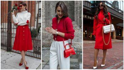 Модные образы в красно-белом цвете: 15 ярких и стильных примеров - krasotka.cc