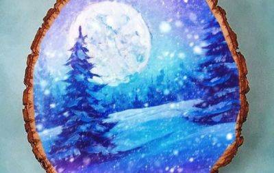 Рисуем зимнюю картину на срезе дерева: мастер-класс эксклюзивного декора (ФОТО) - hochu.ua