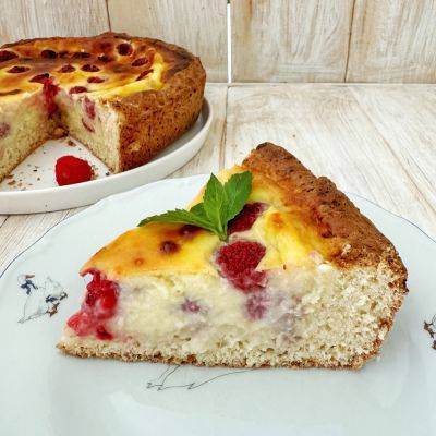 Пирог с малиной и заварным кремом - kulinarniiblog.com